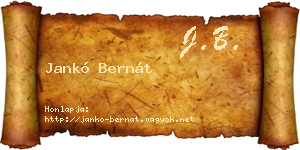 Jankó Bernát névjegykártya